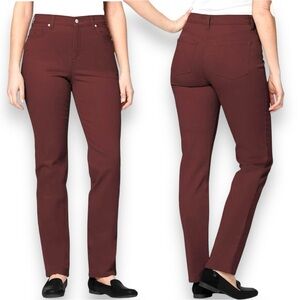 NWT Gloria Vanderbilt Amanda Size 14P Coffee Roast Brown Supreme Stretch Jeans